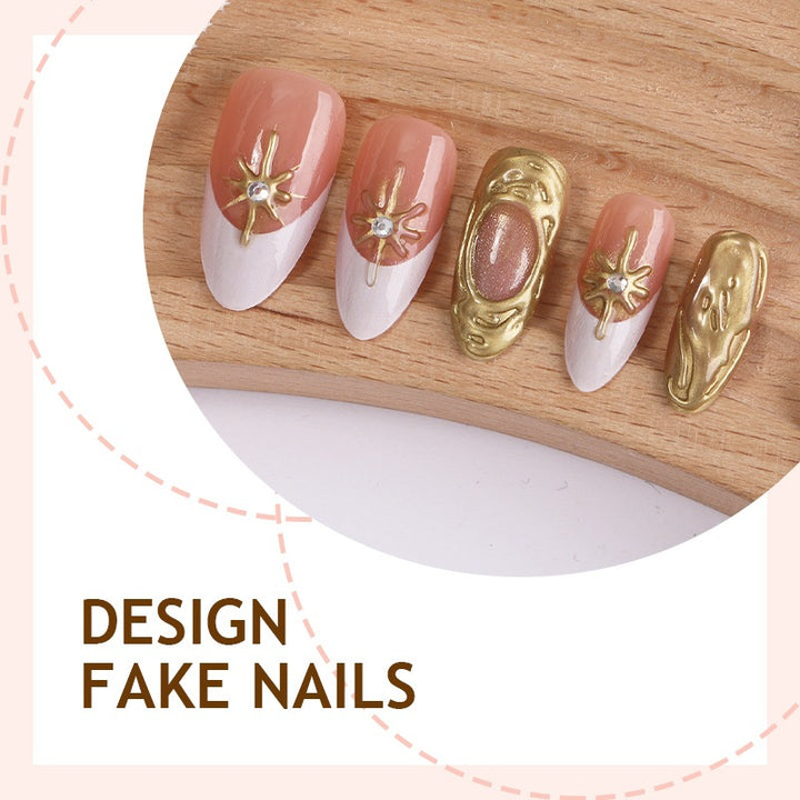 Acrylic nail set with luxurious flower decorations Stornfield