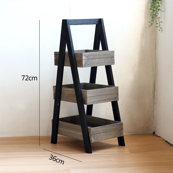 Three-door wooden shelf with modern design Stornfield