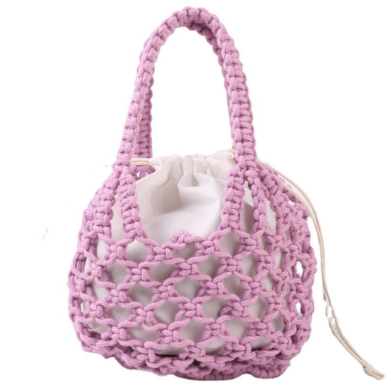 Hand-knotted tote bag with inner drawstring closure Stornfield