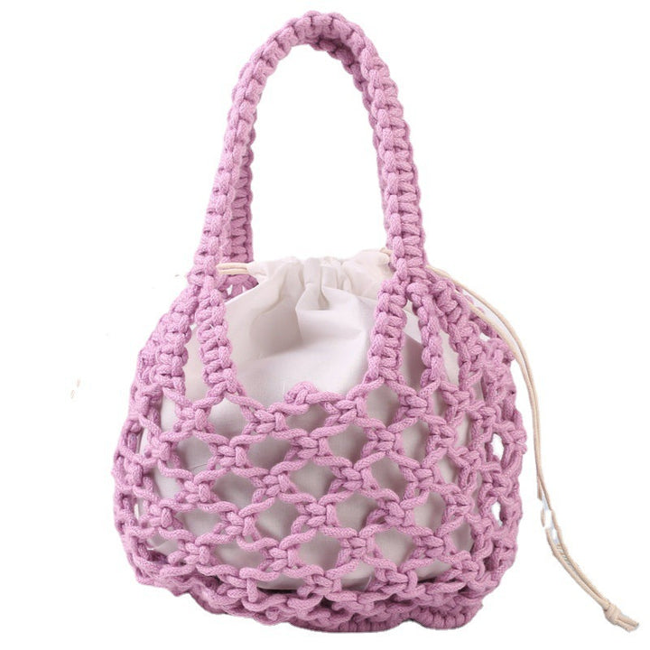 Hand-knotted tote bag with inner drawstring closure Stornfield
