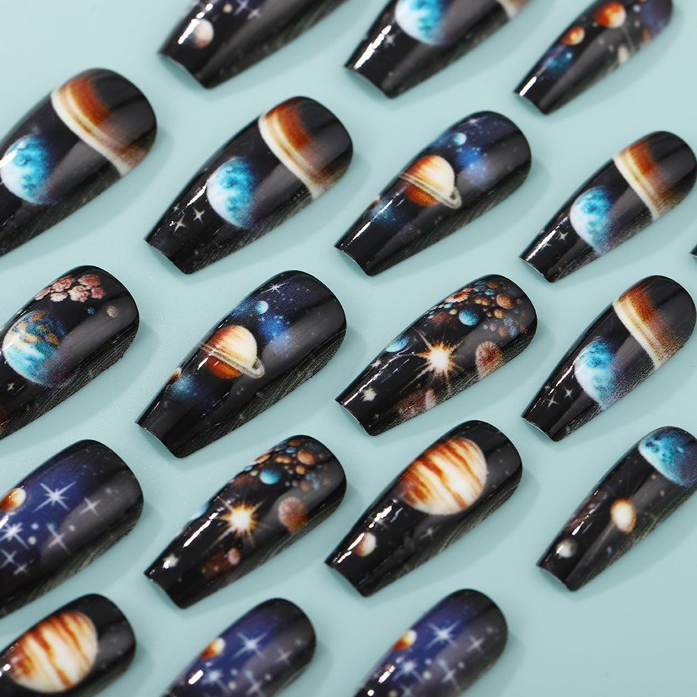 Artificial nails with galactic motifs Stornfield