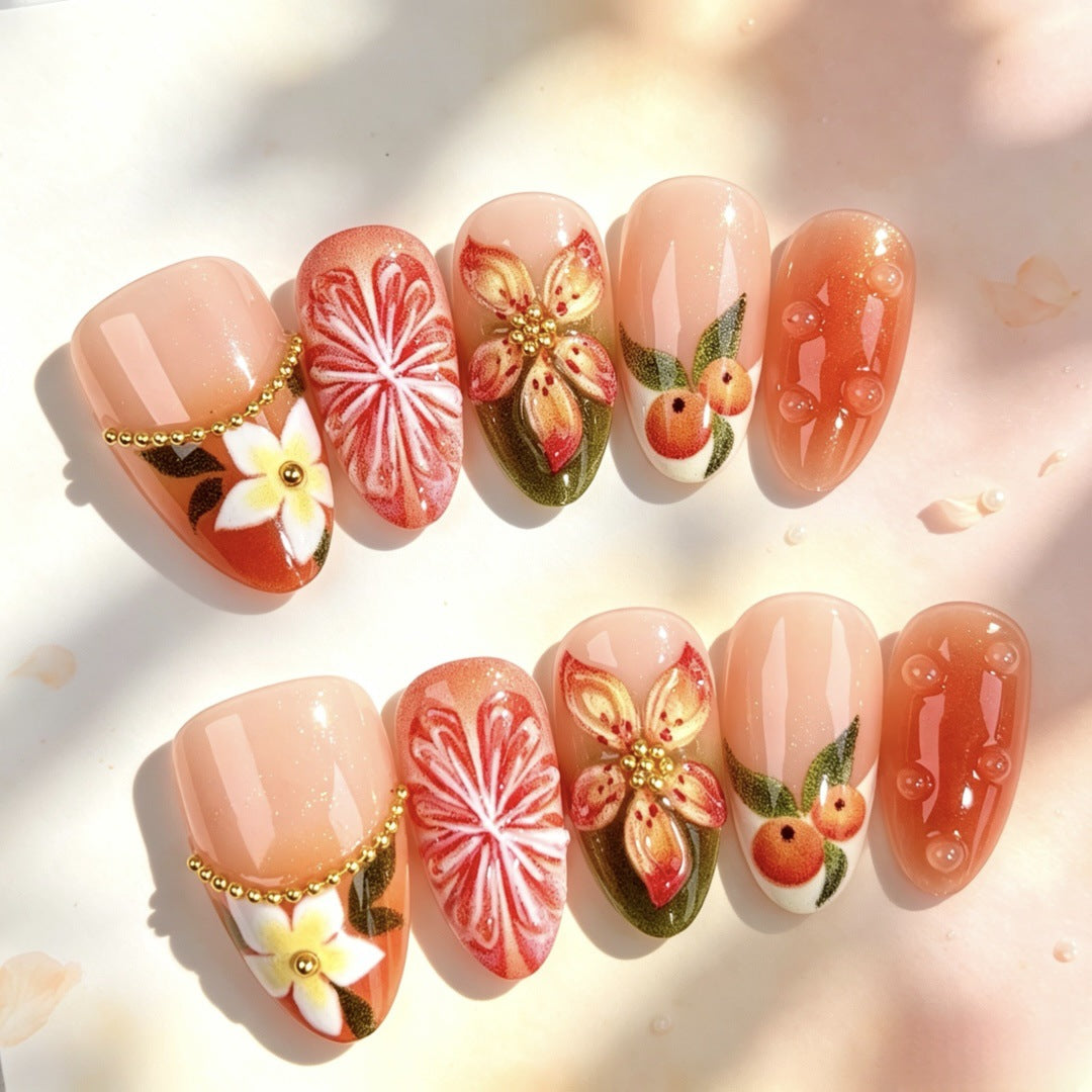 Artistic Floral Press-On Nail Art Collection 1790746209