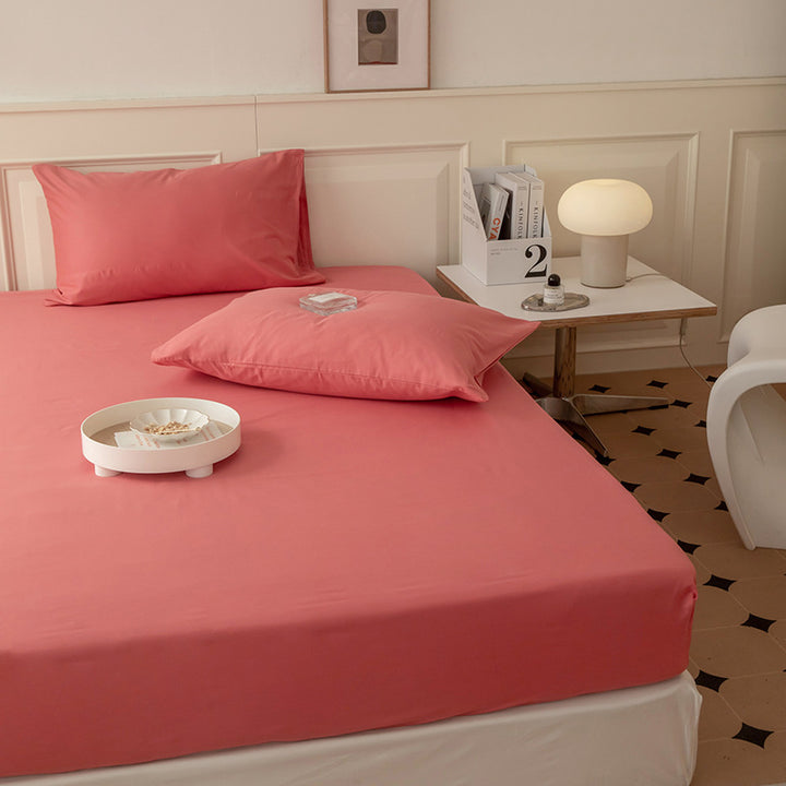 Extra-deep Jersey fitted sheet with premium cotton blend and all-around elastic