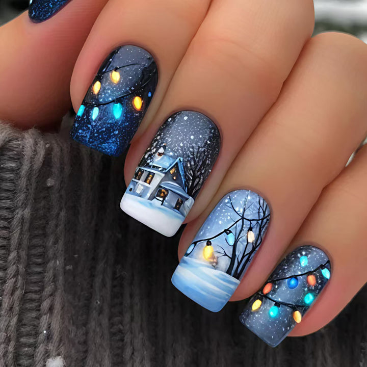 Winter Art Nails with Festive Snow Motif Stornfield