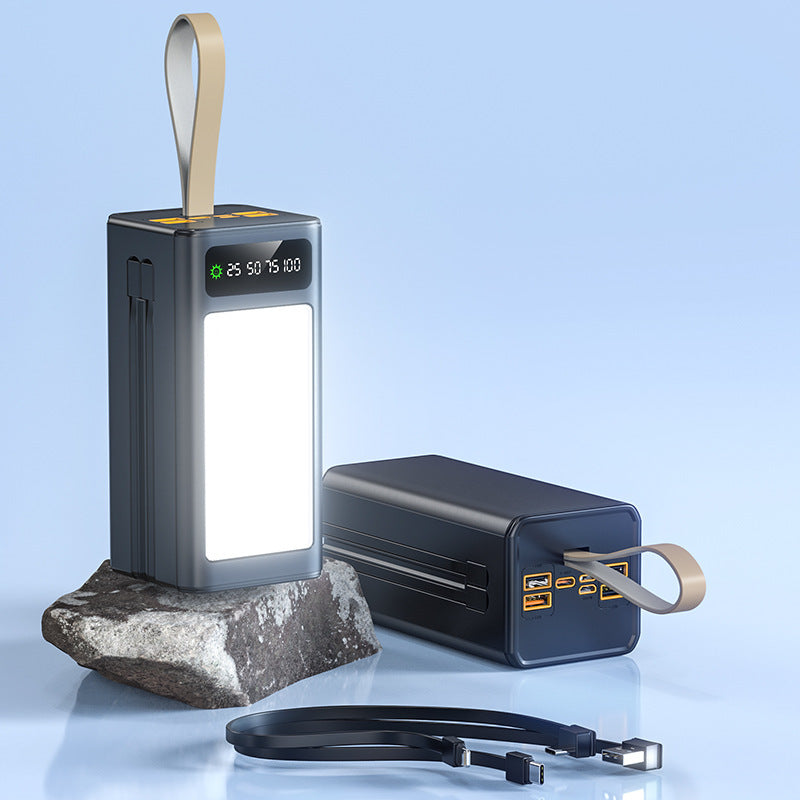 High-tech power bank with integrated LED lighting and multifunctional cable system Stornfield