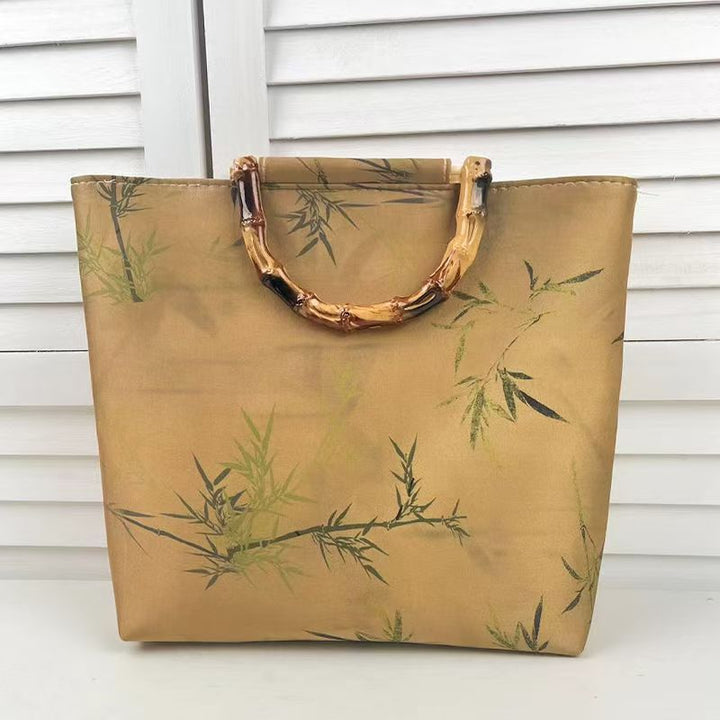 Elegant bag with bamboo handles Stornfield