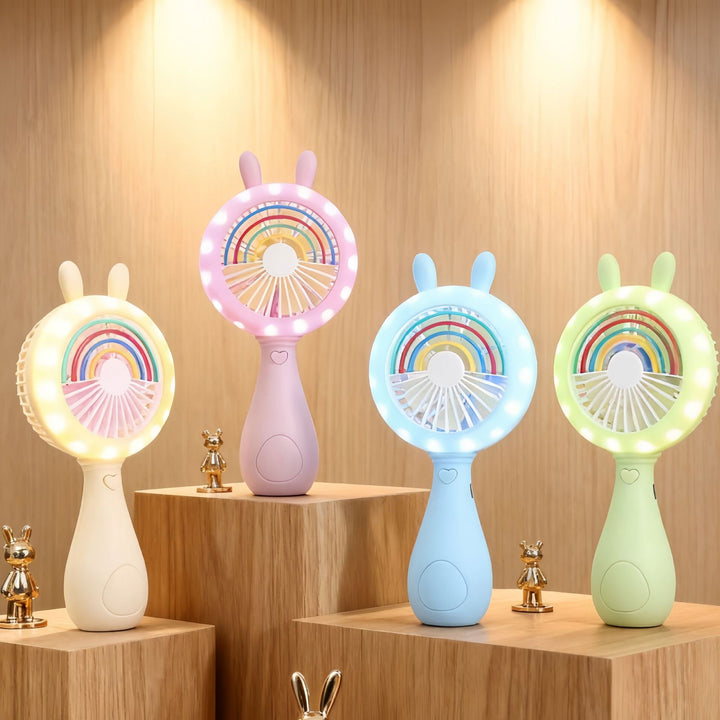 Ladies portable hand fan with LED function and innovative bunny design Stornfield