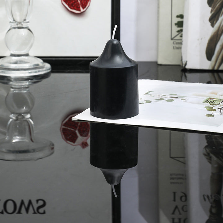 Hand-Poured Dome-Peak Sculptural Pillar Candle