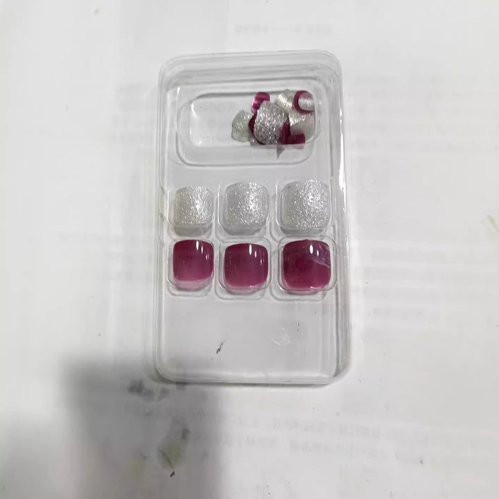Premium Press-On Nail Set with Glitter and Gemstone Accents Stornfield