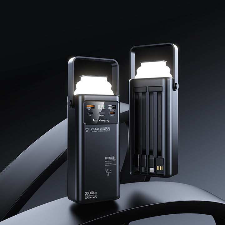 Portable power bank with LED lighting and fast charging function Stornfield