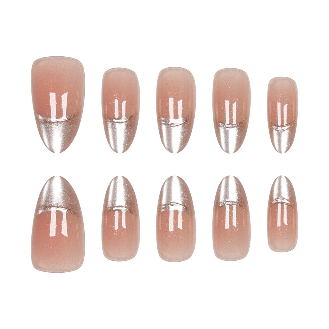 Elegant Stiletto Press-On Nails with Pearlescent Finish Stornfield