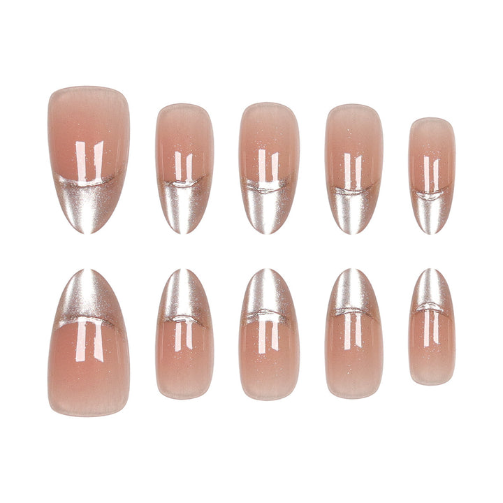 Elegant Stiletto Press-On Nails with Pearlescent Finish Stornfield