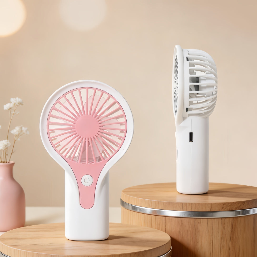 Women Portable Hand Fan with USB Charging Function and Ergonomic Handle Stornfield