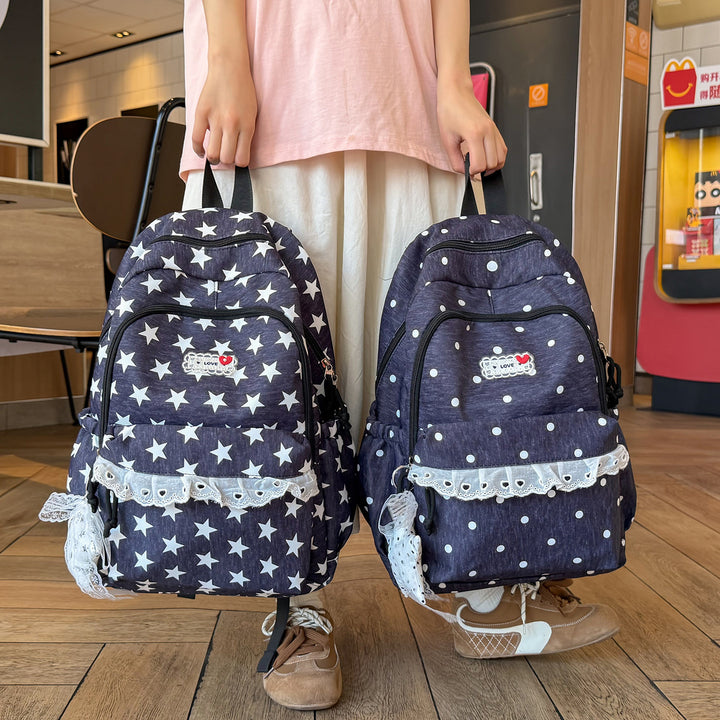 Trendy Star-Print School Backpack Stornfield