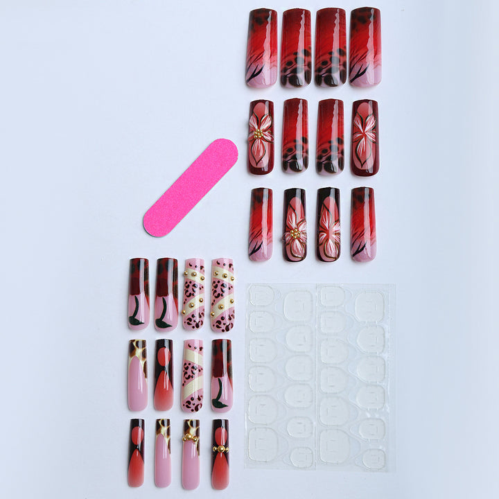 Artificial nails with luxurious flower and animal design Stornfield