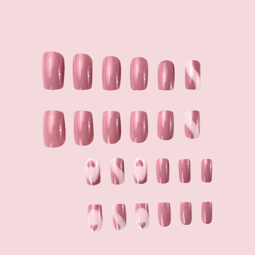 Elegant Heart Pattern Nail Art Extensions Stornfield