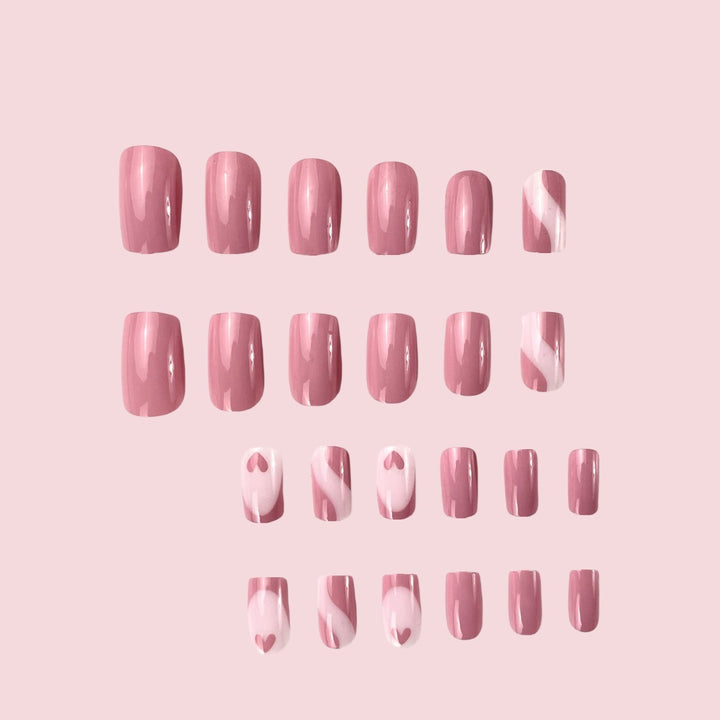 Elegant Heart Pattern Nail Art Extensions Stornfield