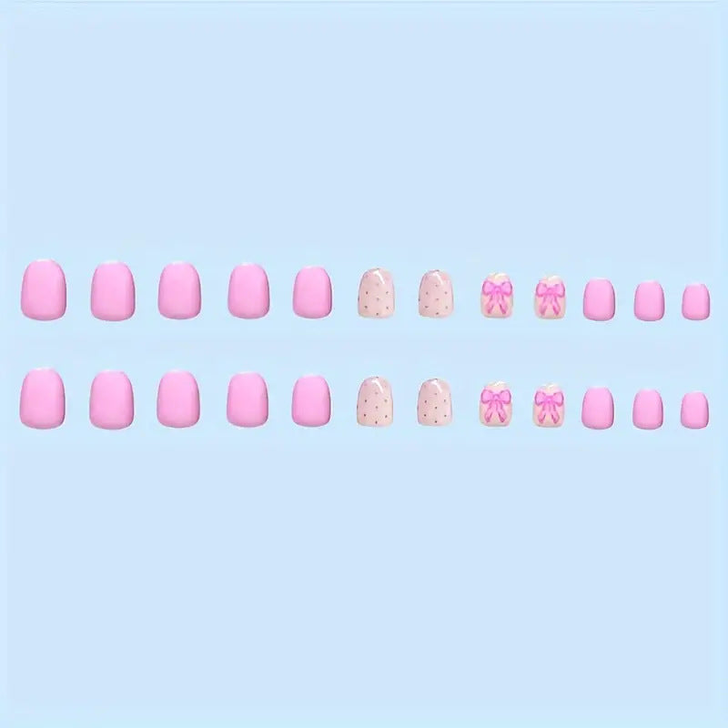 Decorative Bow-Accent Press-On Nails Stornfield