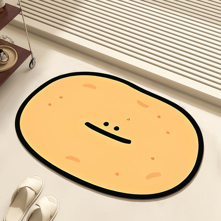 Cute Cartoon Bean-Shaped Area Rug