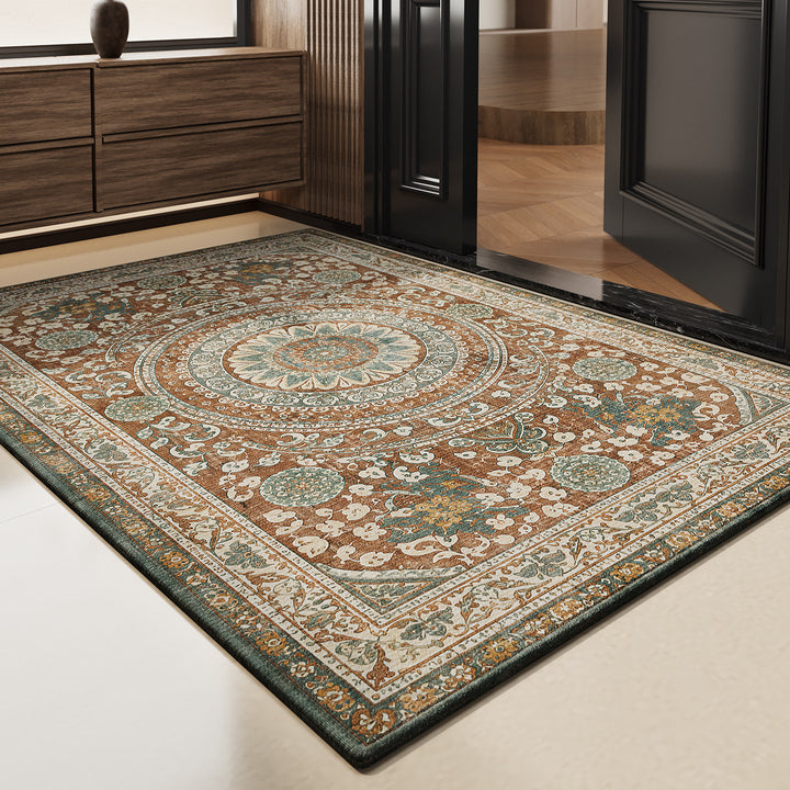 Vintage Floral Design Area Rug