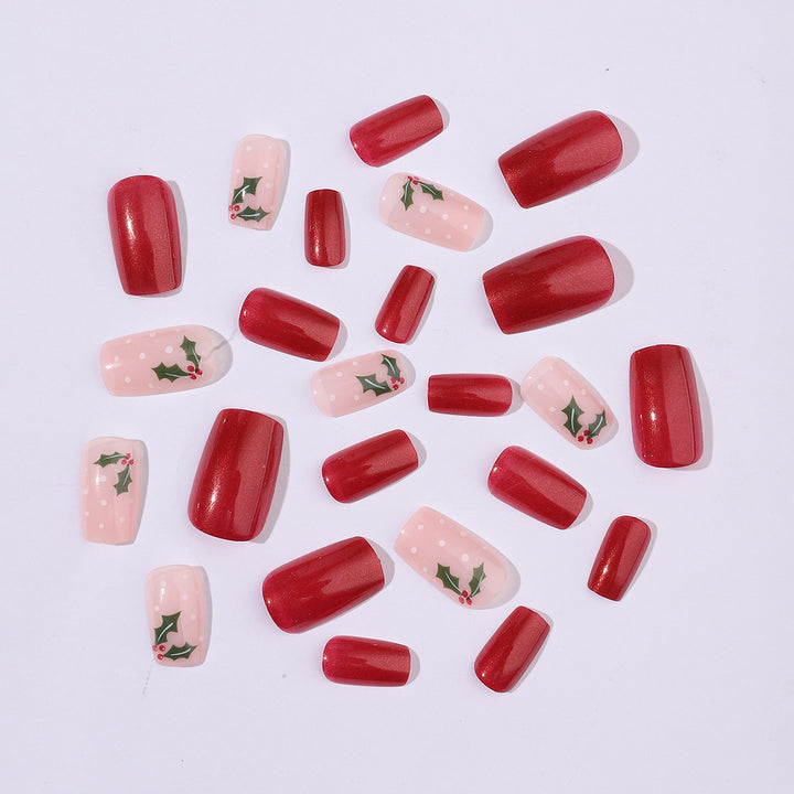 Artificial nail set with festive Christmas design and playful festive decoration Stornfield