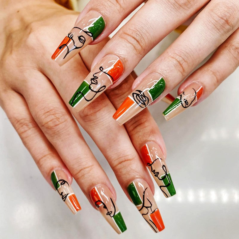 Creative line design artificial nails Stornfield
