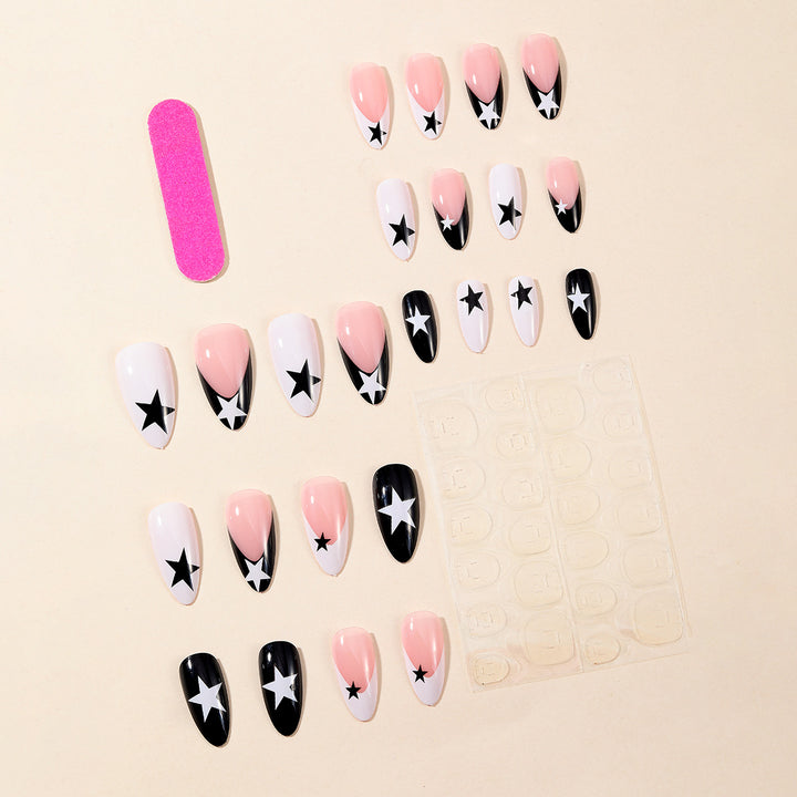 Stylish Star Accent Stiletto Nail Art Stornfield