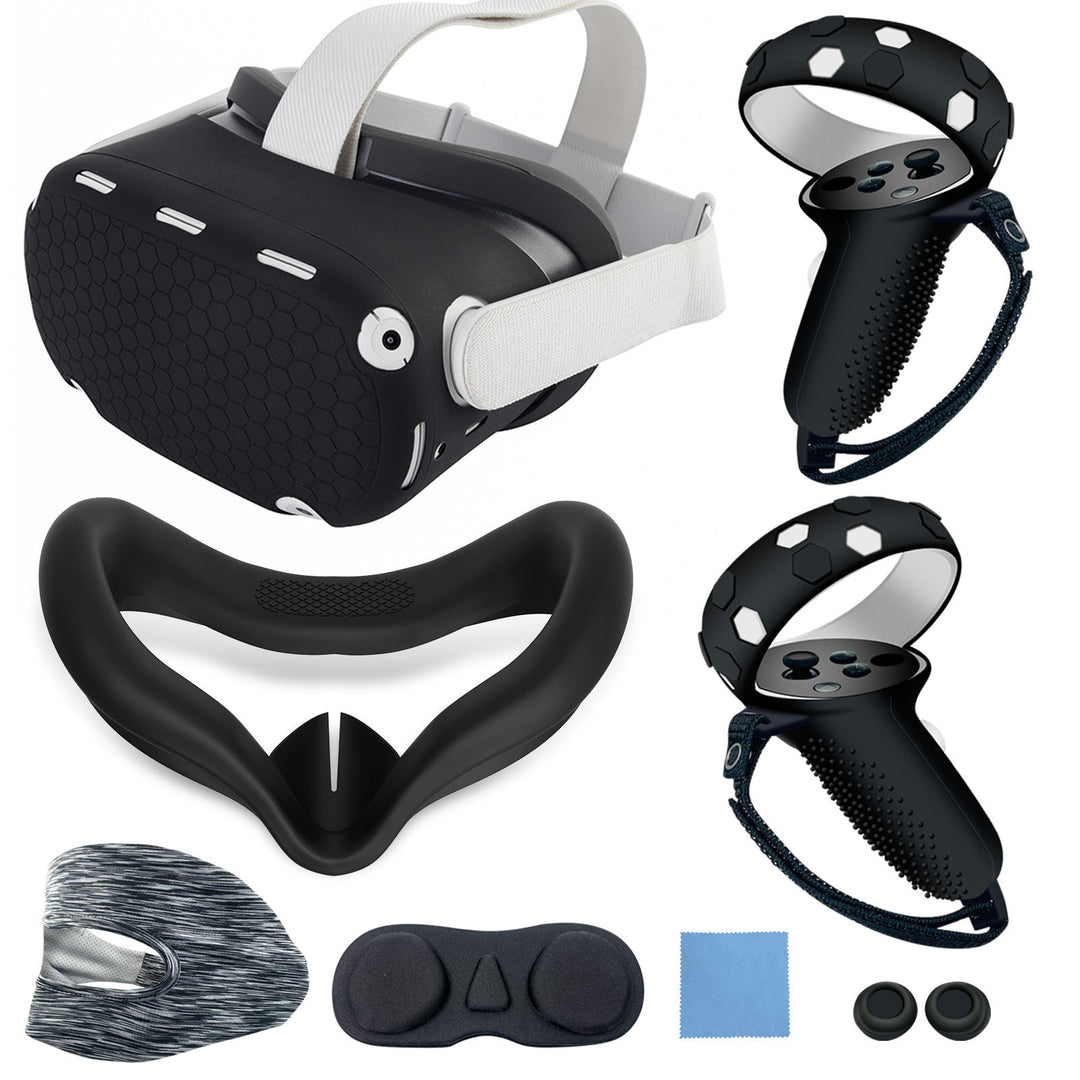 VR headset with ergonomic holding bracket and protective cover Stornfield