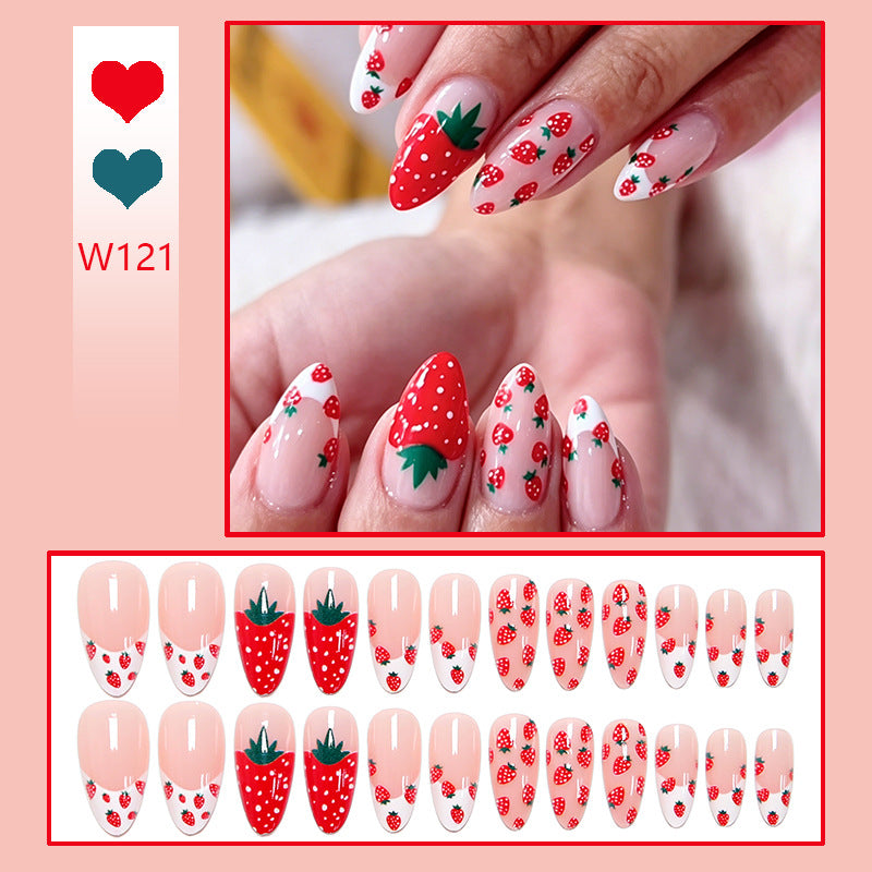Artificial nail set with fruity strawberry pattern Stornfield