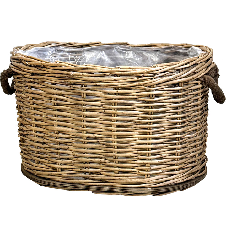 Handwoven storage basket with carrying handles Stornfield