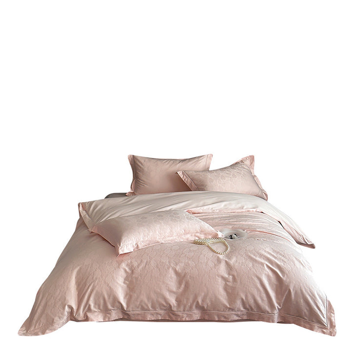 Elegant Jacquard-Texture Reversible Duvet Cover Set with Matching Pillow Shams