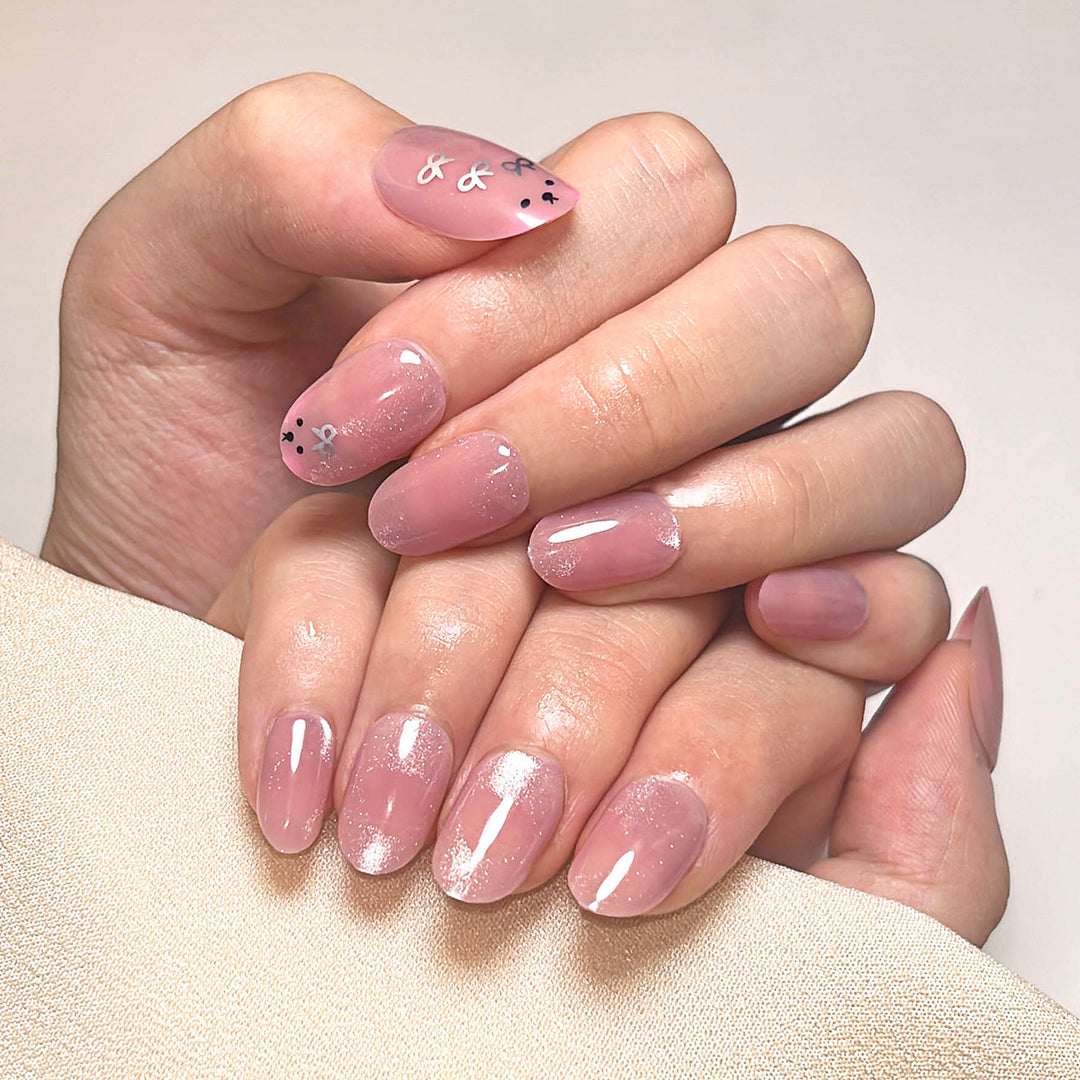 Artificial nail art with playful bunny design Stornfield