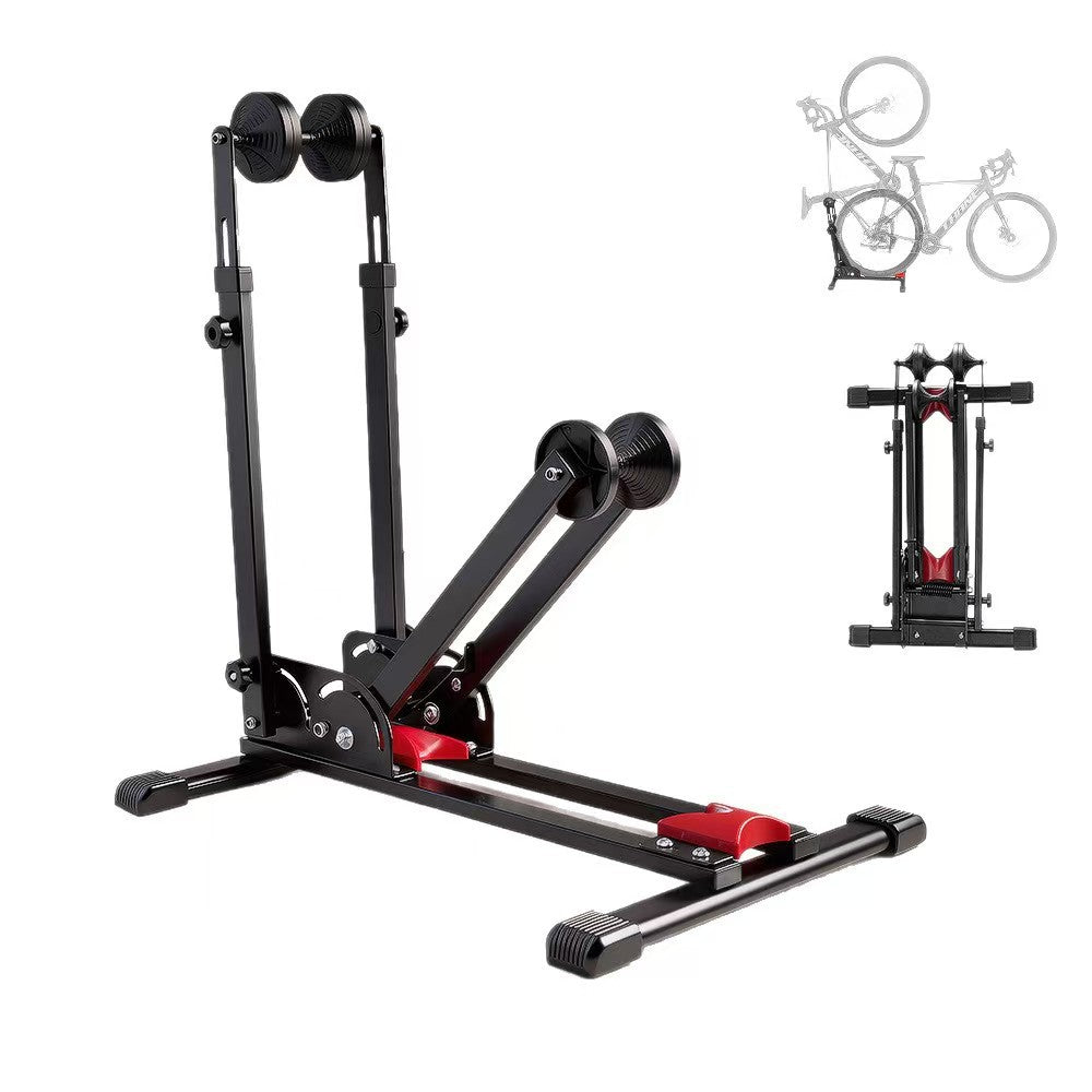 adjustable foldable wheel-on indoor bike trainer stand with adjustable roller resistance Stornfield