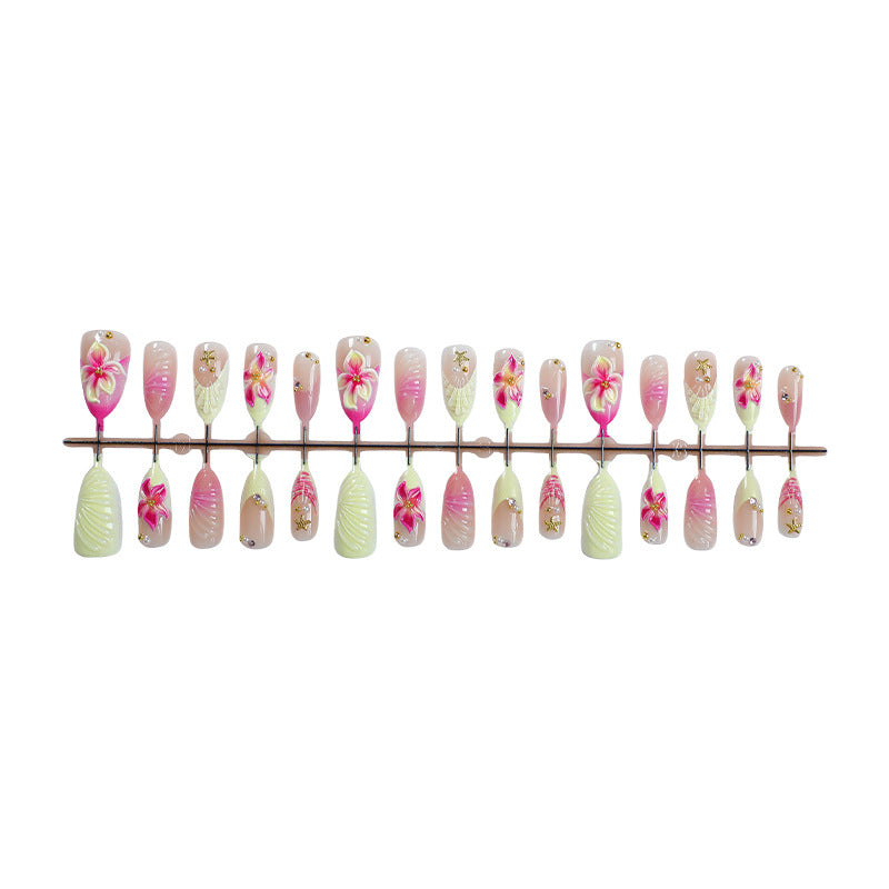 Creative nail art set with elegant flower designs Stornfield