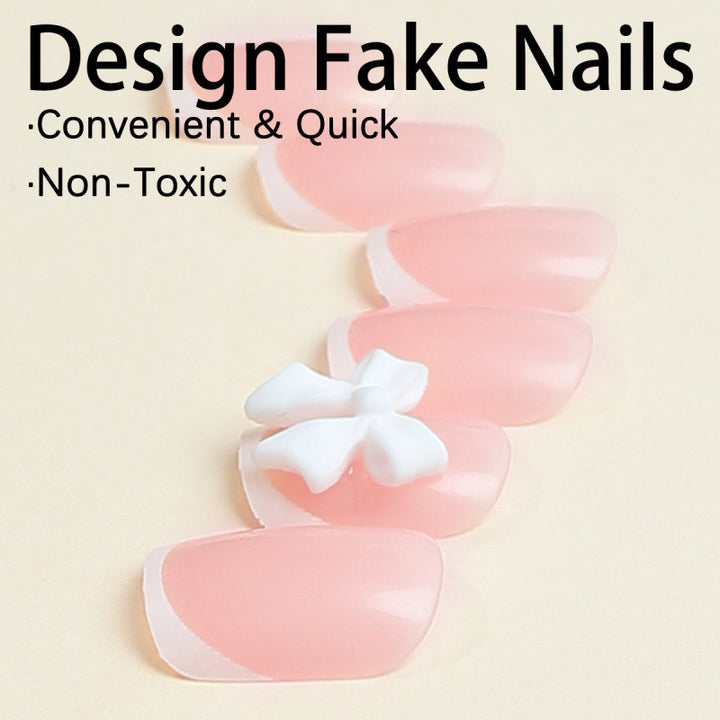 Elegant French Tip Press-On Nails Stornfield