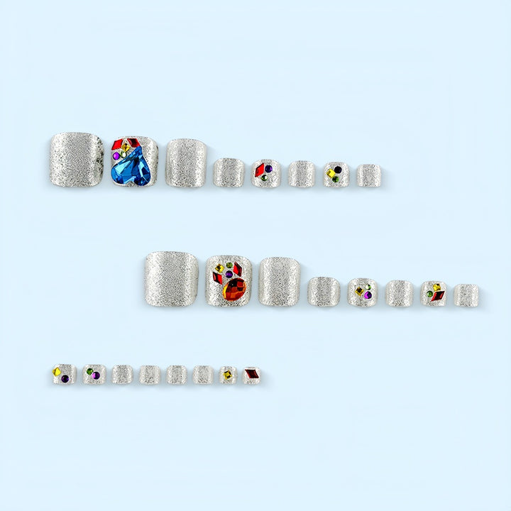 Artificial nails with sparkling rhinestone applications Stornfield