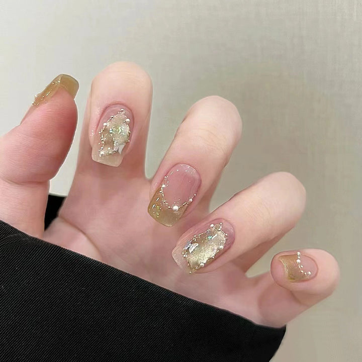 Elegant Butterfly-Embellished Press-On Nail Set
