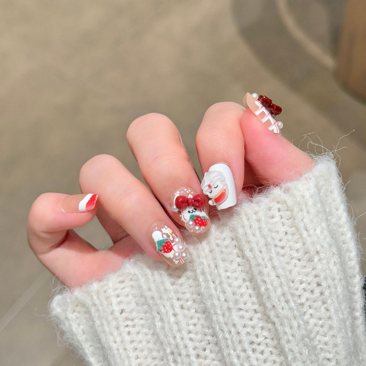 Whimsical Character-Themed Press-On Nail Art Stornfield