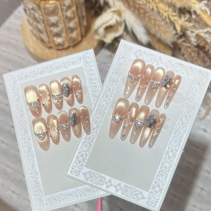 Artistic Stiletto Press-On Nail Set with Charming Patterns Stornfield