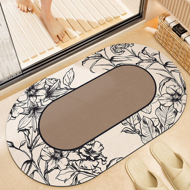 Stylish Floral Bath Mat