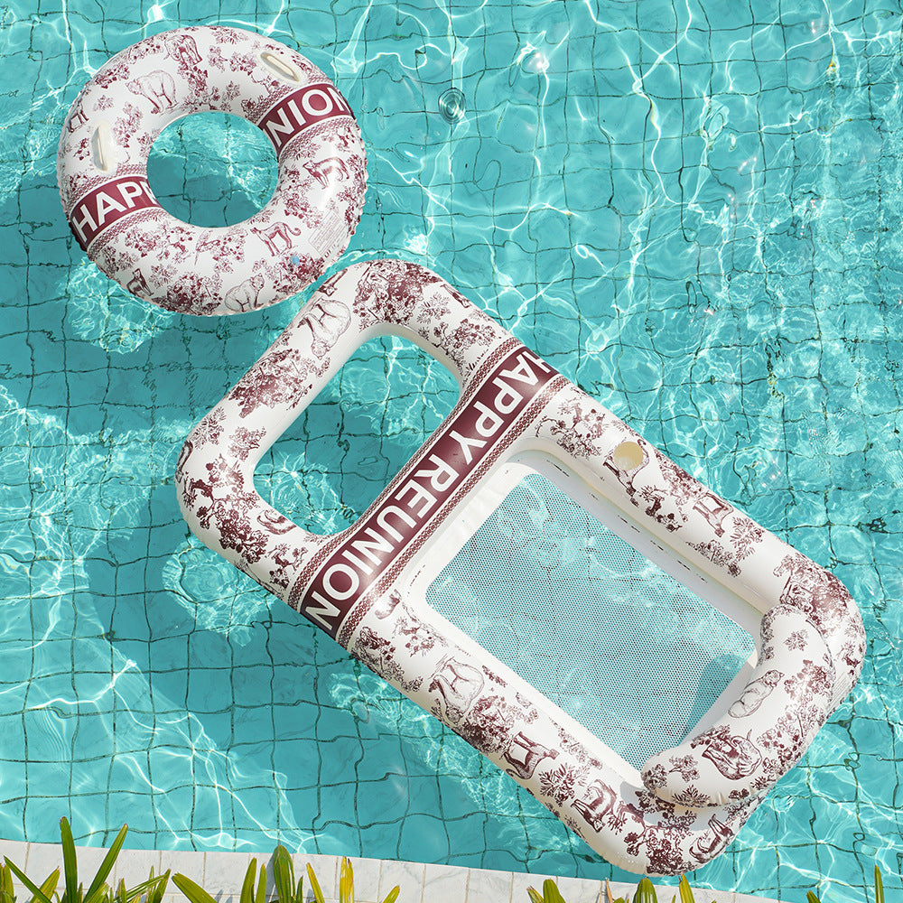 Unisex Elegant Swim Ring with Floral Motifs Stornfield