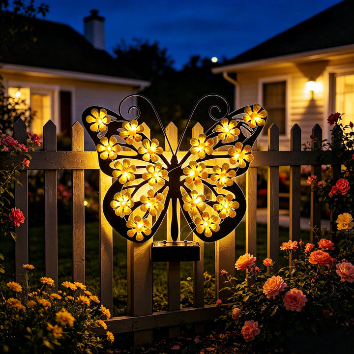 Decorative LED Butterfly Wall Light With Floral Micro-LED Accents And Battery-Powered Control Stornfield