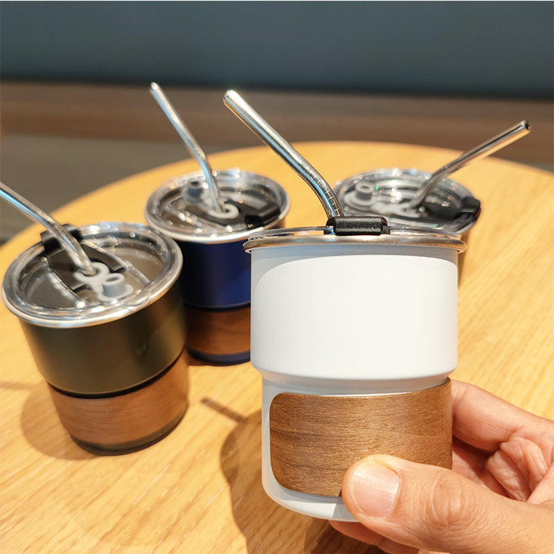 Ladies stylish stainless steel drinking cups with wood application Stornfield