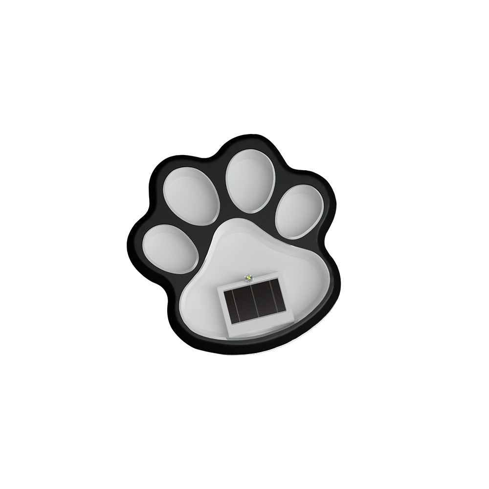 Paw Print Solar Garden Pathway Stake Lights With Integrated Panel And Ground Spike Mount Stornfield