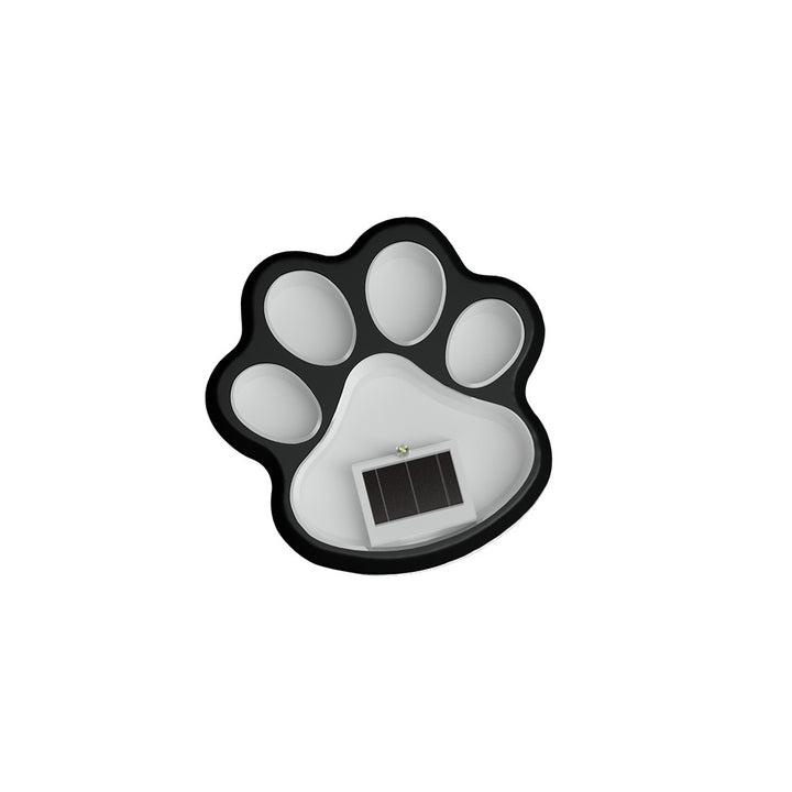 Paw Print Solar Garden Pathway Stake Lights With Integrated Panel And Ground Spike Mount Stornfield