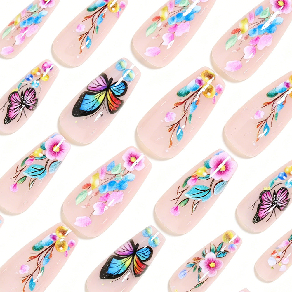 Artistic Butterfly Design Press-On Nail Set Stornfield