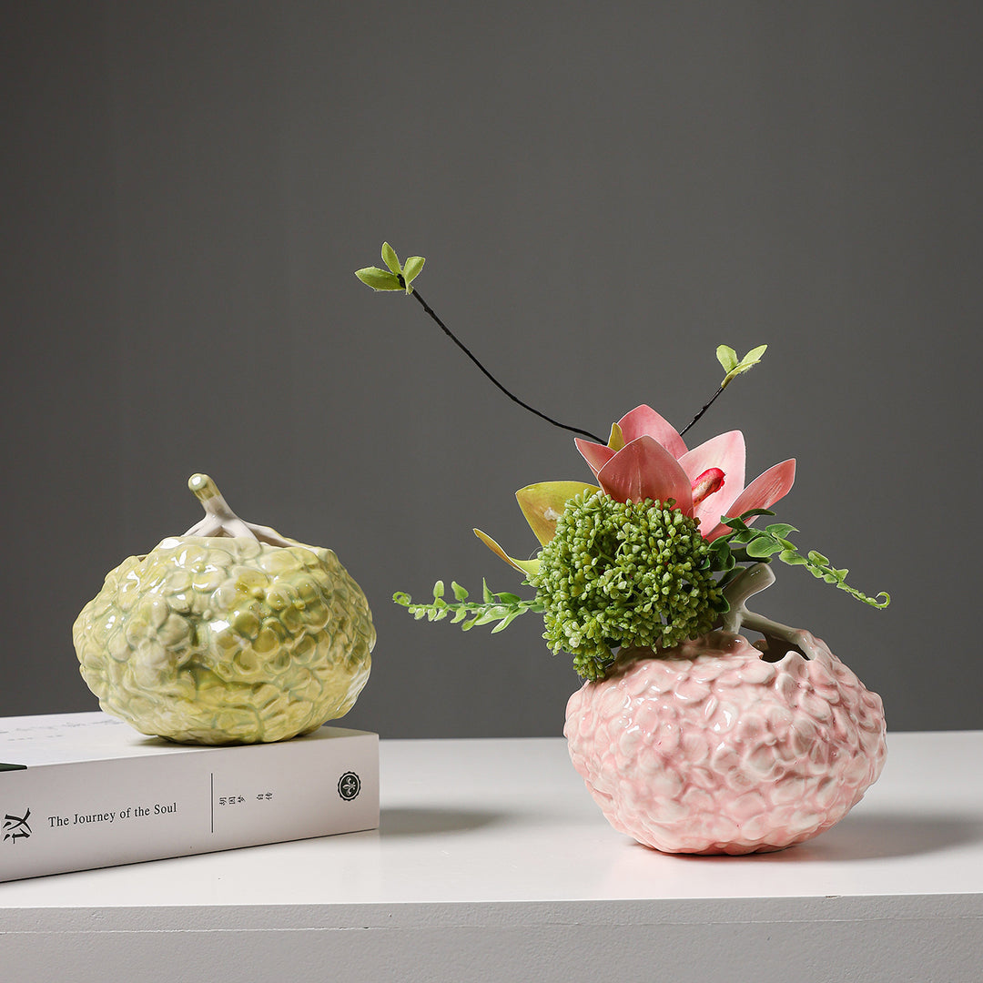 Textured Floral Decorative Ceramic