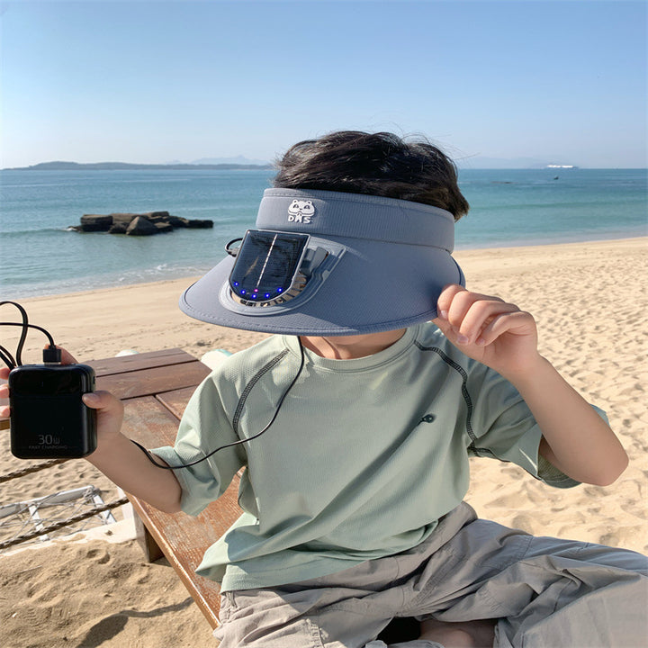 Child-Sunshade with Solar Fan and Integrated LED Lights Stornfield
