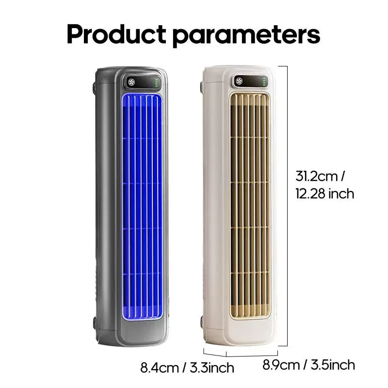 Unisex one size rechargeable slim portable tower fan with USB charger, battery operated, adjustable louvers, variable airflow, LED display Stornfield
