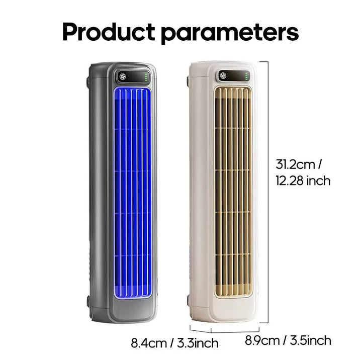 Unisex one size rechargeable slim portable tower fan with USB charger, battery operated, adjustable louvers, variable airflow, LED display Stornfield